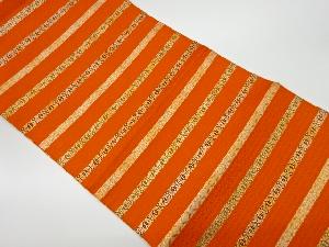 リサイクル　横段に七宝模様織出し開き名古屋帯（額縁仕立て）